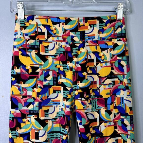 LuLaRoe Geometric Toucan Tropical Parrot Flamingo Leggings Women's OS One Size - Picture 3 of 12